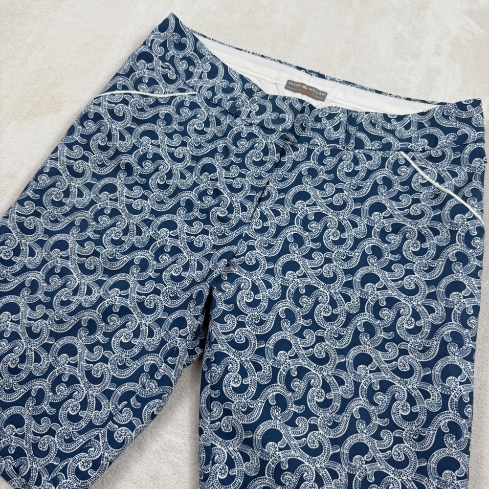 Peter Millar WickingSport Womens Navy Blue Paisley Wicking‎ Golf Shorts Size 6
